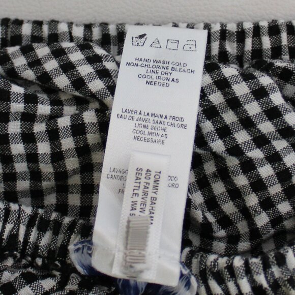 Tommy Bahama off the Shoulder Ruffle Gingham Dress Black/White Size Large - Picture 7 of 7